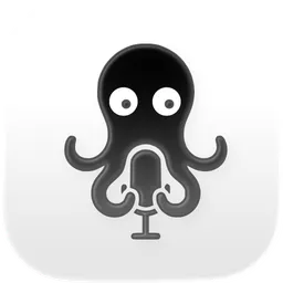 OctoCasts - a friendly octopus holding a microphone